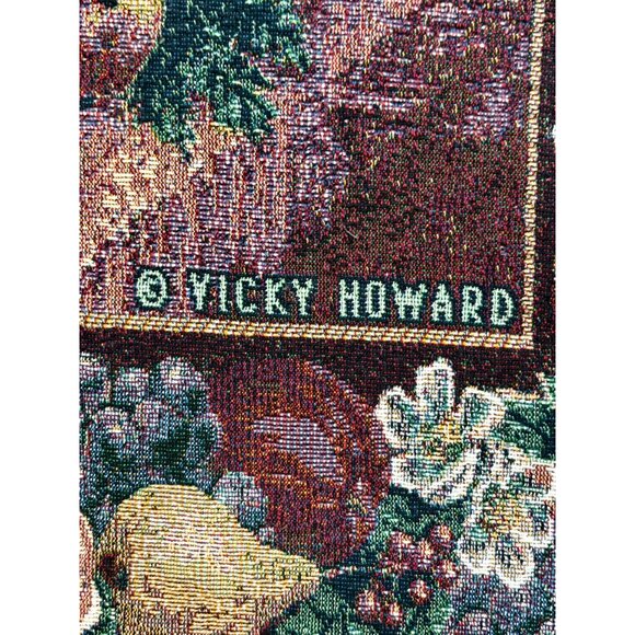 Vicky Howard ‘Peace on Earth’ Christmas Tapestry Throw Blanket Tree Fringe Cottn - Picture 3 of 9